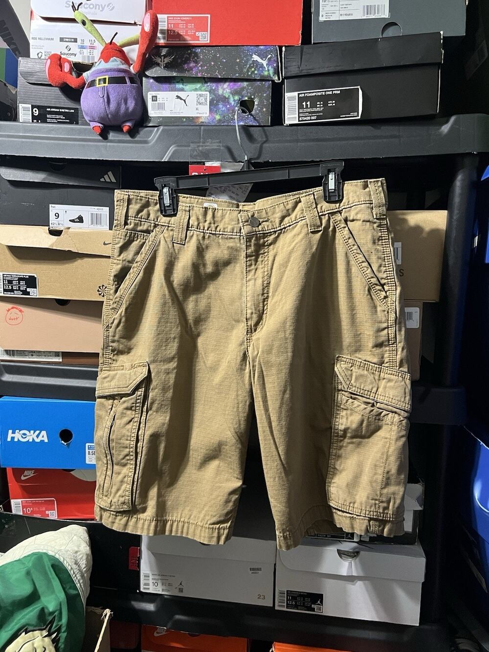 Size 34- Carhartt Force Cargo Shorts RipStop Canvas Relaxed Fit Beige Men's